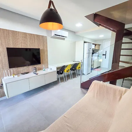 Flat duplex, 100m da praia, piscina-2